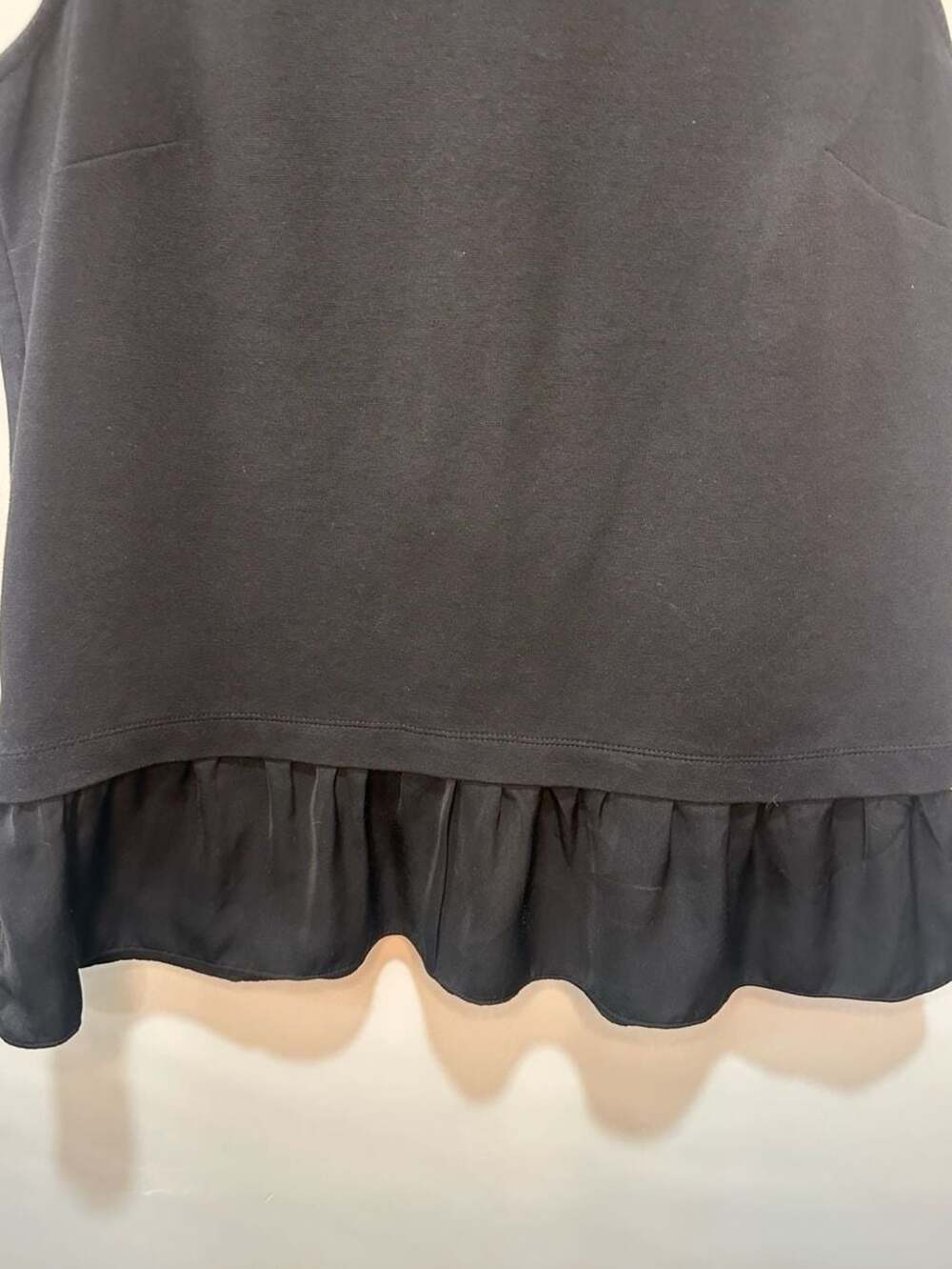 J.Crew Women's Black Sleeveless Peplum Tank Top with Ruffle Hem, Sz M - Picture 3 of 5